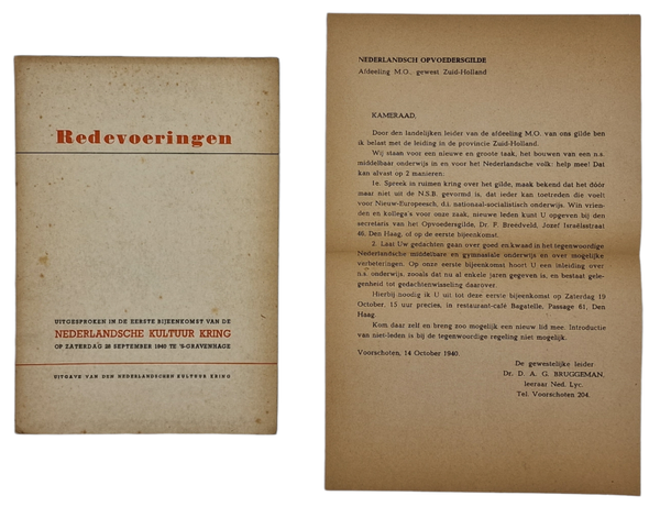 Original WW2 Dutch Brochure - Redevoeringen Nederlandschen Kultuur Kring (1940)