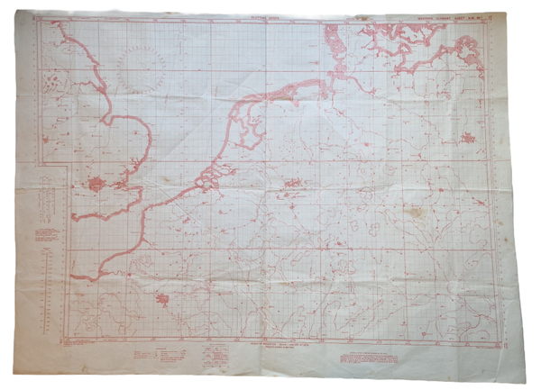 Original WW2 British Map - Plotting Series Western Germany Sheet (1944)