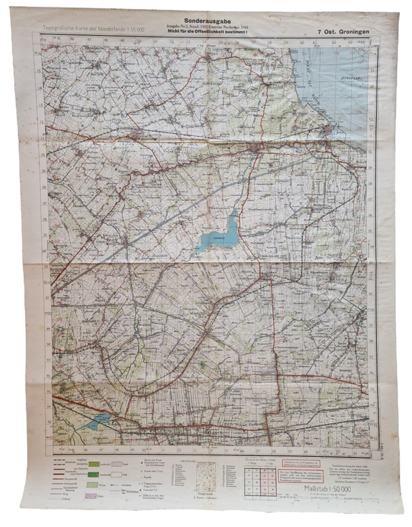 Original WW2 German Map - Sonderausgabe Ost. Groningen (1942)