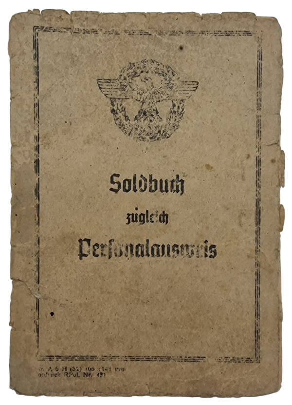 Original WW2 German ID Card - Soldbuch Personalausweis Polizei Wien, Austria (1944)