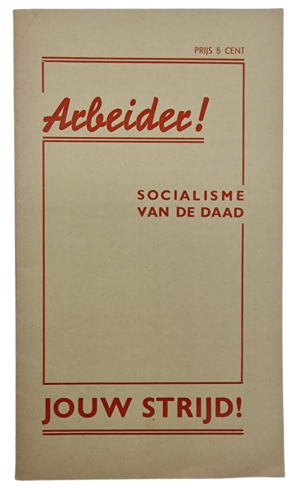 Original WW2 Dutch Collaboration NSB Brochure - Arbeider! Socialisme van de daad (1940)
