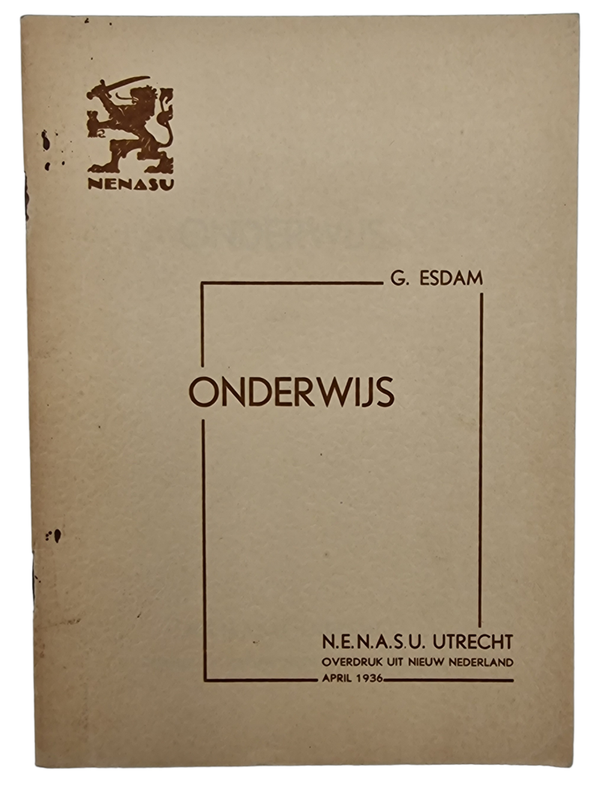 Original WW2 Dutch Collaboration NSB Brochure - Onderwijs, G. Esdam (1936)