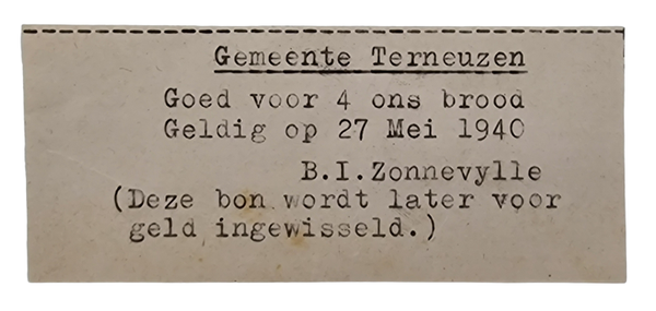 Original WW2 Dutch Document - Emergency Money Terneuzen (1940)