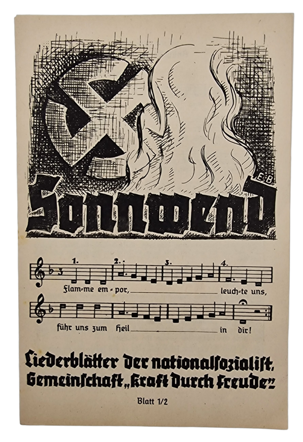 Original WW2 German Document - Sonnwend Liedblätter der Nationalsozialistischer Gemeinschaft ''Kraft Durch Freude''