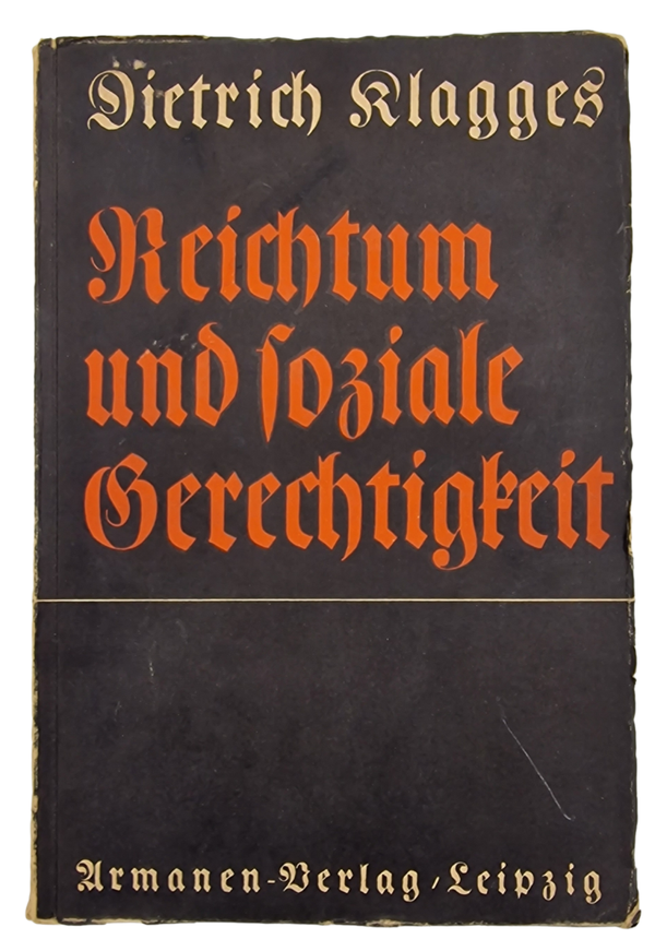 Original WW2 German Book - Reichtum und Soziale Gerechtigkeit, Dietrich Klagges (1933)