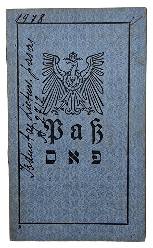 Original WW2 German Document - ID card for a Jewish person in Lithuania (1917)