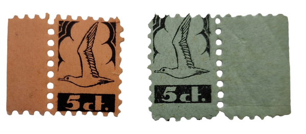 Original WW2 Dutch Collaboration NSB Document - NJS Nationale Jeugdtorm 5 ct stamps