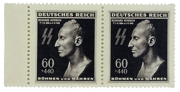 Original WW2 German Stamp - SS Reinhard Heydrich death mask stamp (1942)