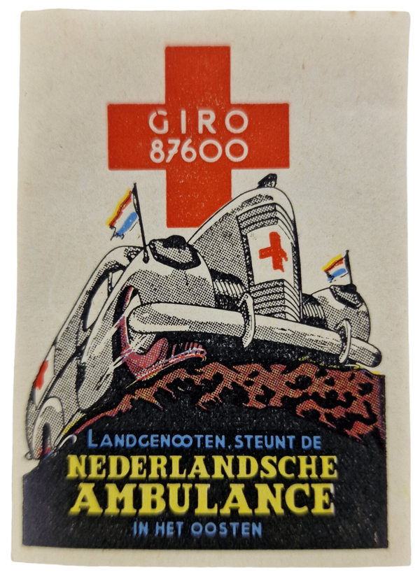 Original WW2 Dutch Collaboration NSB Document - NSB Stamp ''Nederlandsche Ambulance''