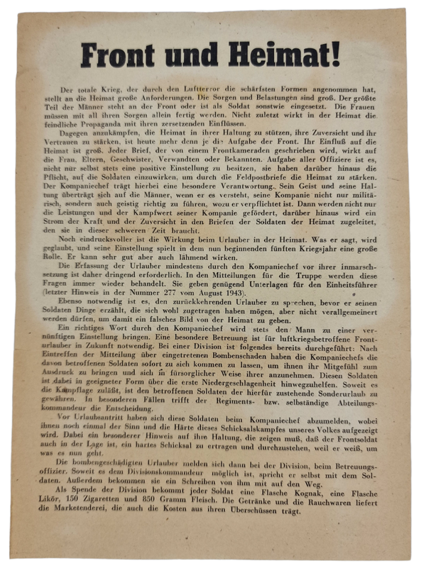 Original WW2 German Document - ''Front und Heimat!'' (1943)