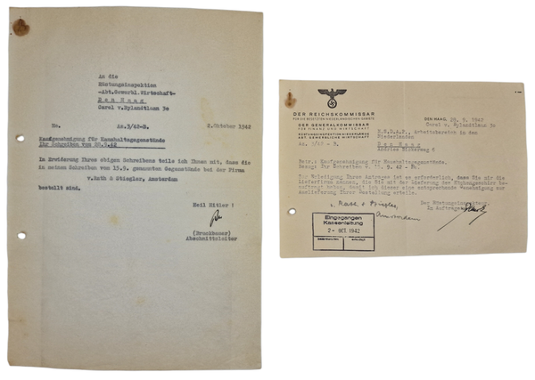 Original WW2 Dutch Collaboration Document - NSDAP Amsterdam (1942)