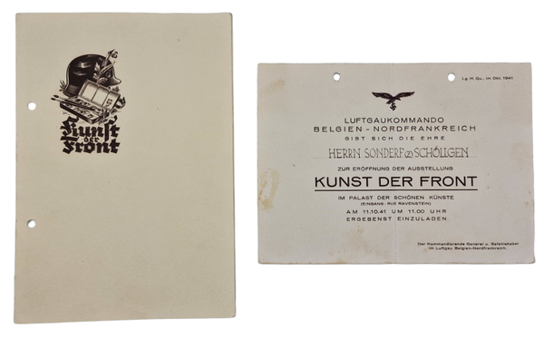 Original WW2 German Document - Kunst der Front, Luftgaukommando Belgien, Palast der Schönen Künste Brussel (1941)