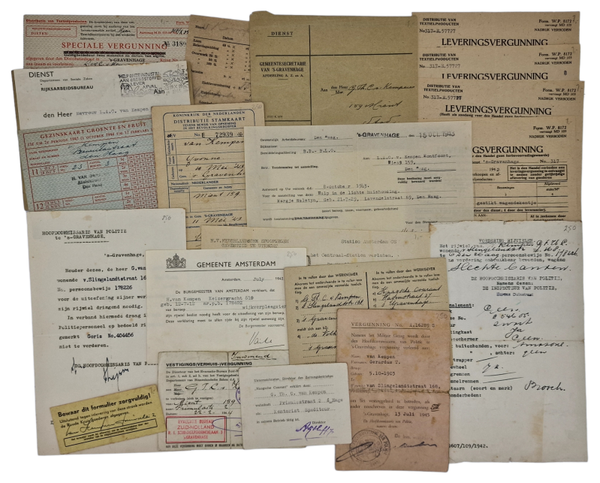 Original WW2 Dutch Document - Haagsche Courant Employee document set, The Hague, Amsterdam