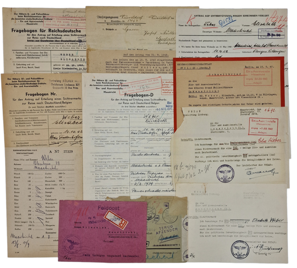 Original WW2 Dutch Collaboration Document - NSDAP Kreis Limburg, Volkswohlfahrt, Maastricht (1944)