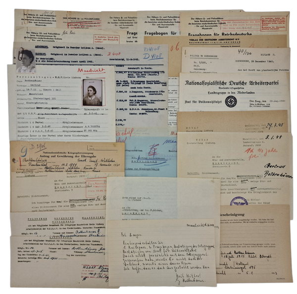 Original WW2 Dutch Collaboration Document - NS Volkswohlfahrt Kreis Limburg, Maastricht kindergarten teacher