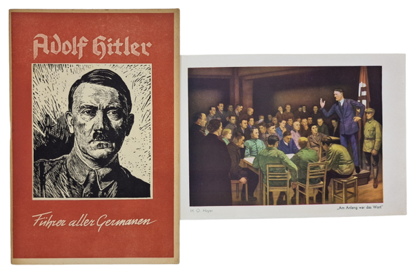 Original WW2 Dutch Waffen SS Brochure - Adolf Hitler Führer aller Germanen + inlay sheet (1944)