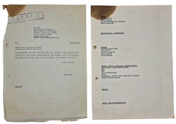 Original WW2 Dutch Collaboration Document - NSDAP The Hague, Rüstungs-Inspektion (1941)