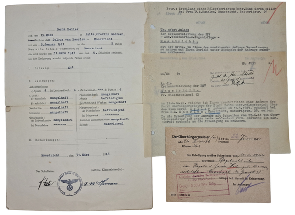 Original WW2 Dutch Collaboration NSV Document - Rapport Jugendflege, Maastricht (1943 1944)