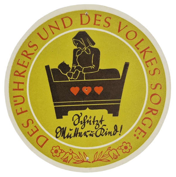 Original WW2 German WHW Document - Winterhilfswerk Sticker ''Des Führers des volkes sorge'' (1934/35)