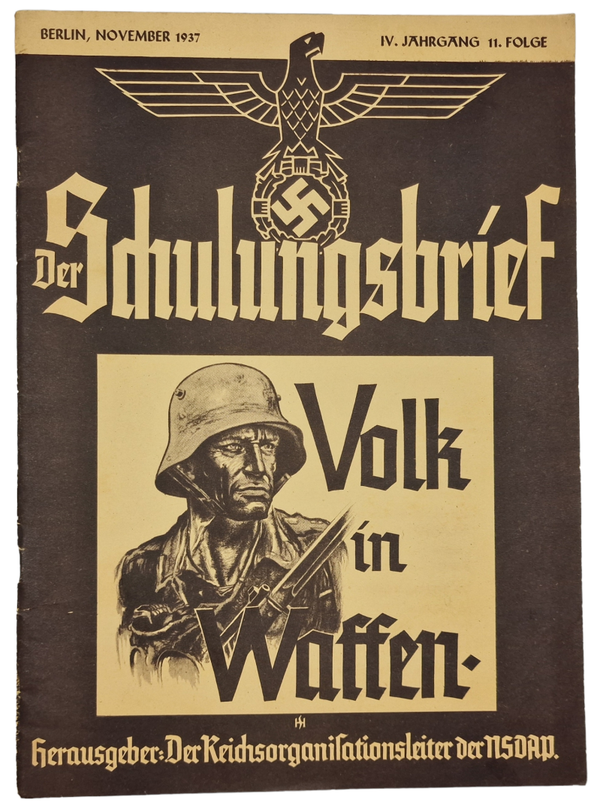Original WW2 German Magazine - Der Schulungsbrief 4th Year No. 11 (1937)