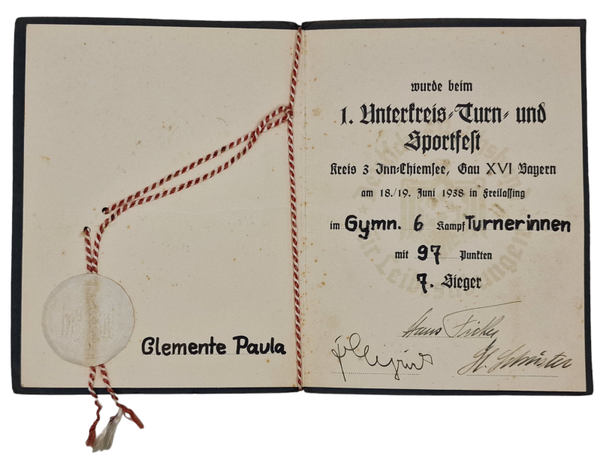 Original WW2 German Document - HJ Hitler Jugend Leibesübungen Sportfest gau Bayern