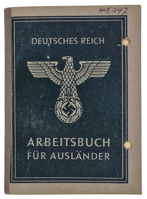 Original WW2 German Document - Arbeitsbuch für Ausländer, Italian, Gotha, Walthershausen (1944)
