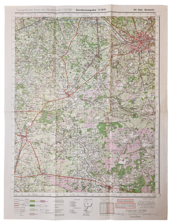 Original WW2 German Map - Sonderausgabe Ost Groenlo (1941)