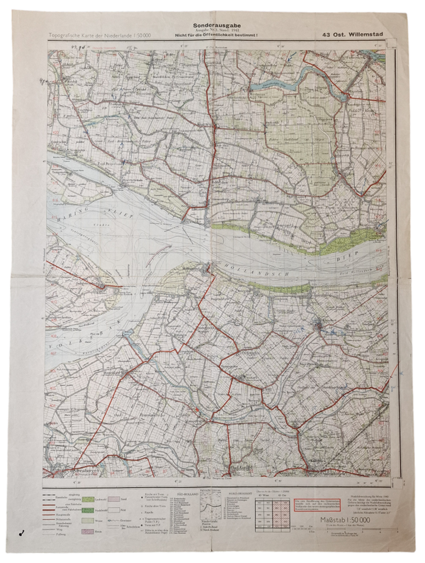 Original WW2 German Map - Sonderausgabe Ost Willemstad (1942)