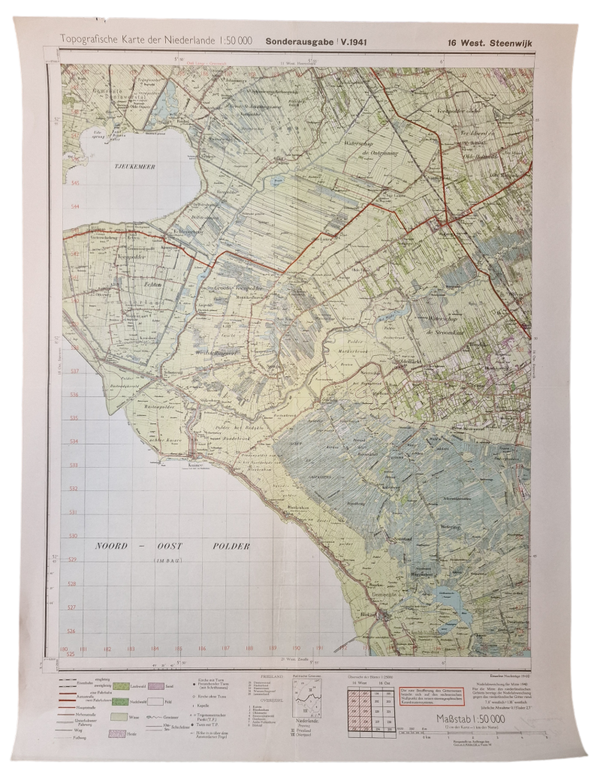 Original WW2 German Map - Sonderausgabe West Steenwijk, SS Polizei Regiment 3 (1944)