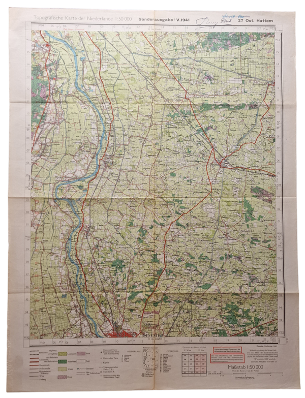 Original WW2 German Map - Sonderausgabe Ost Hattem (1941)