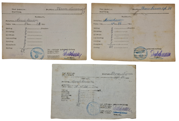 Original WW2 Flemish Document - Mechelen Werkblatt Flieger-Regiment 53 (1943 1944)