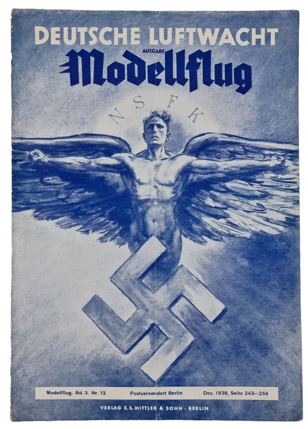 Original WW2 German NSFK Magazine - Deutsche Luftwacht ausgabe Modellflug 3rd year No. 12, December (1938)