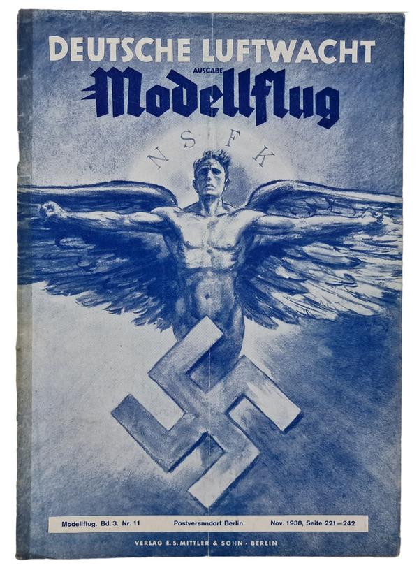 Original WW2 German NSFK Magazine - Deutsche Luftwacht ausgabe Modellflug 3rd year No. 11, November (1938)
