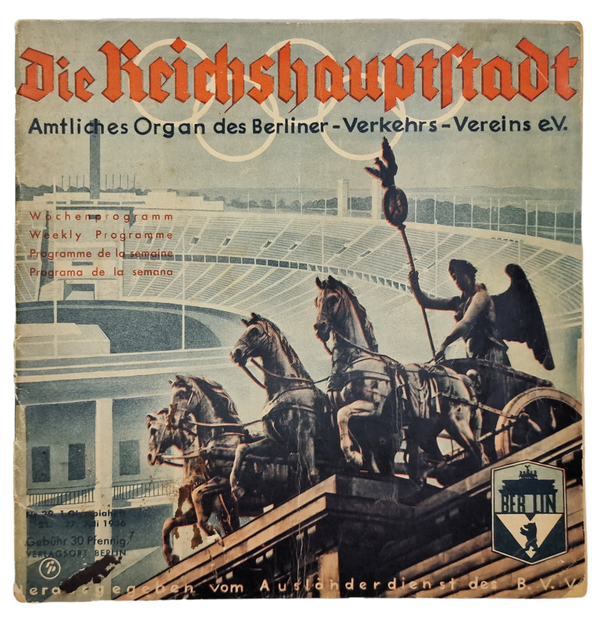 Original WW2 German Brochure - Die Reichshauptstadt Amtliches Organ, Olympics, Berlin (1936)