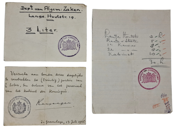 Original WW2 Dutch Document - Documents ''Kabinet der Koningin'', Ministerie van Algemeene Zaken, The Hague (1945)