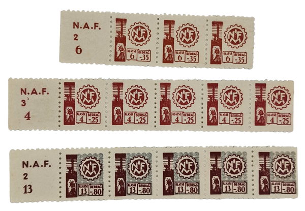 Original WW2 Dutch Collaboration NAD Document - Nederlands Arbeidsfront Contribution stamps