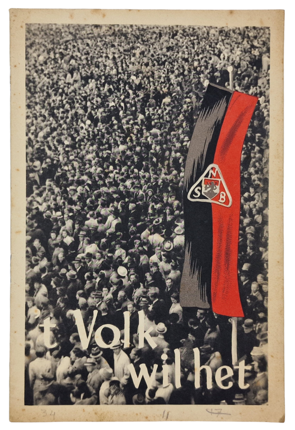 Original WW2 Dutch Collaboration NSB Brochure - 't Volk wil het, Jan de Haas (1943)