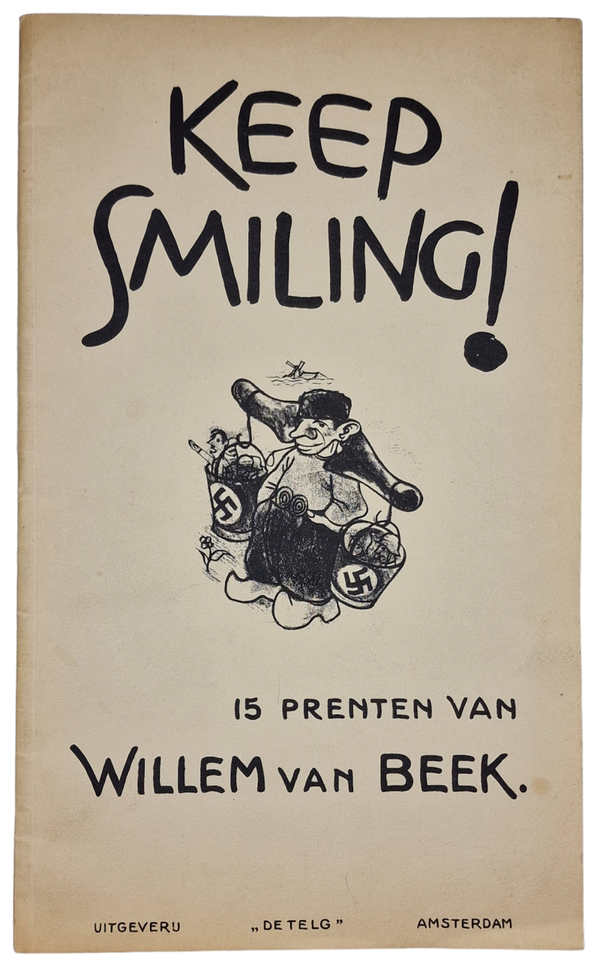 Original WW2 Dutch Liberation Brochure - Keep Smiling! 15 prenten van Willem van Beek (1945)