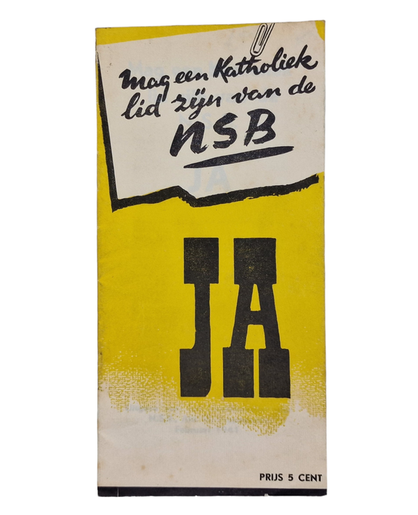 Original WW2 Dutch Collaboration NSB Brochure - Mag een Katholiek lid zijn van de NSB? (1941)