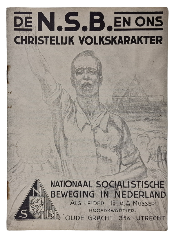 Original WW2 Dutch Collaboration NSB Brochure - De NSB en ons Christelijk Volkskarakter, J. H. L. de Bruin (1935)