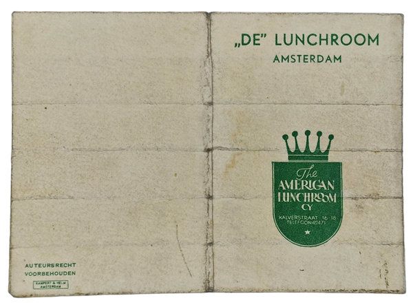Original WW2 Dutch Document - Foodstamps folder American Hotel Amsterdam