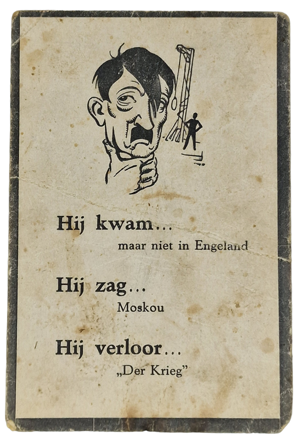 Original WW2 Dutch Liberation Document - Satirical Death Card Adolf Hitler (1945)