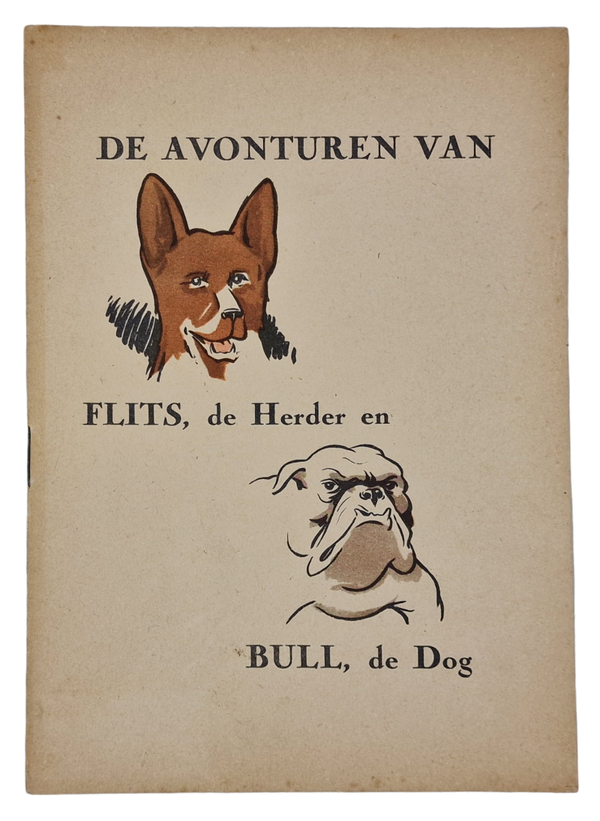 Original WW2 Dutch Collaboration NSB brochure - De avonturen van Flits, de Herder en Bull, de Dog (1943)