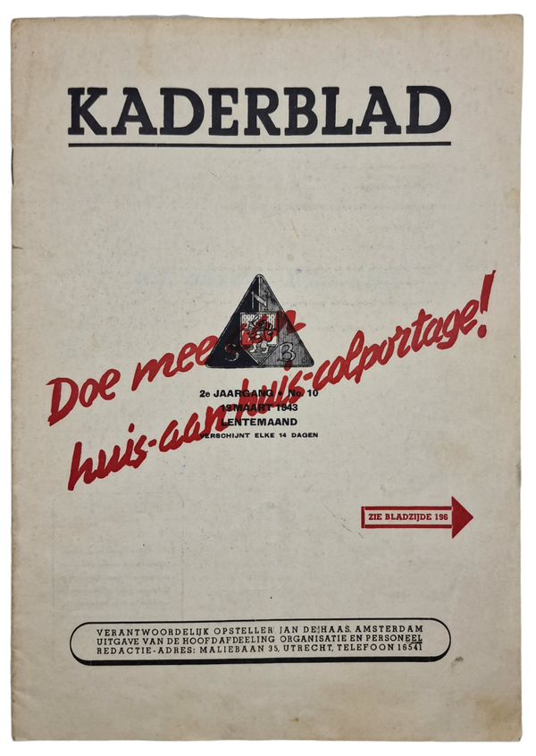 Orginal WW2 Dutch Collaboration NSB Magazine - NSB Kaderblad 2nd year no. 10 (1943)