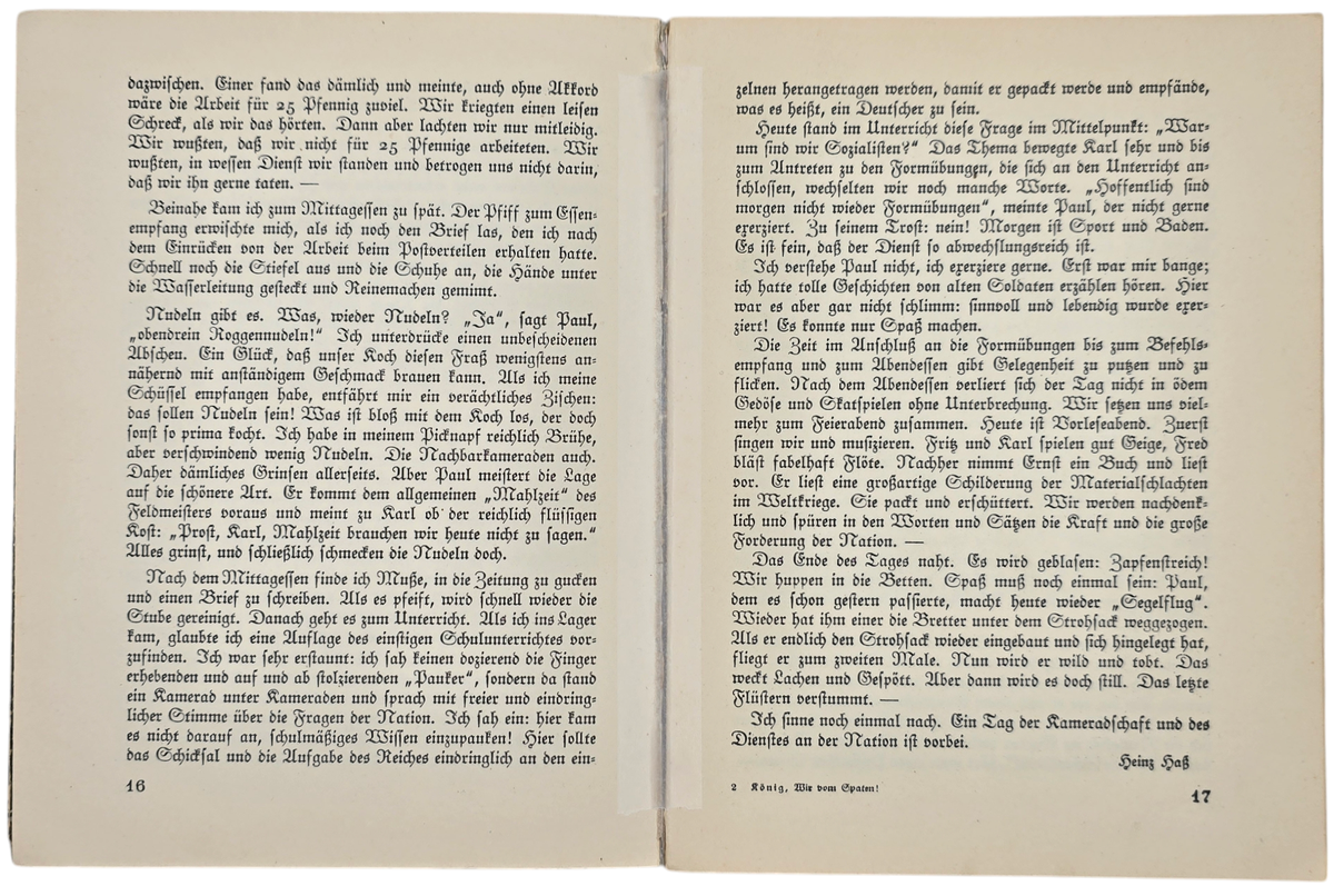 Original WW2 German RAD Book - Wir vom Spaten, Rudolf König (1935)