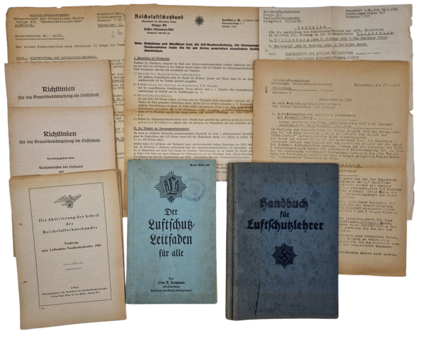 Original WW2 German RLB Document - Reichsluftschutzbund document set Frankfurt Dillenburg (1939 1941)