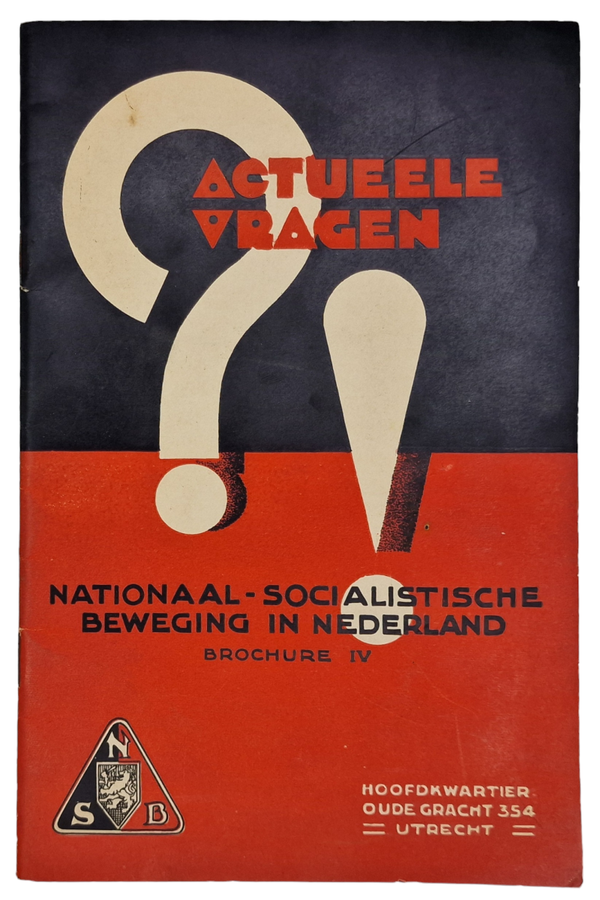 Original WW2 Dutch Collaboration NSB Brochure - Actueele vragen, Brochure IV (1934)