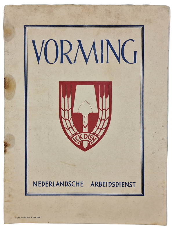 Original WW2 Dutch Collaboration NAD Brochure - Vorming Nederlandsche Arbeidsdienst, 1st Year No. 6 (1942)
