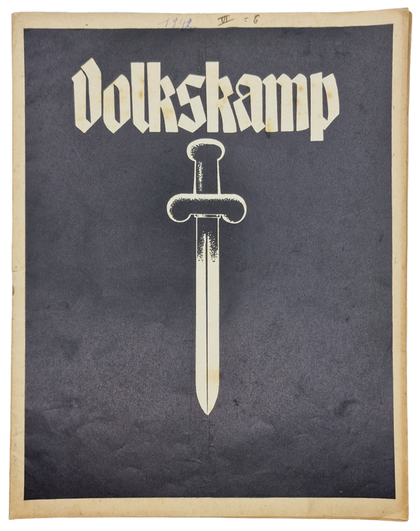 Original WW2 Flemish Collaboration Magazine - Volkskamp, 6th-year Nr. 6 (1942)