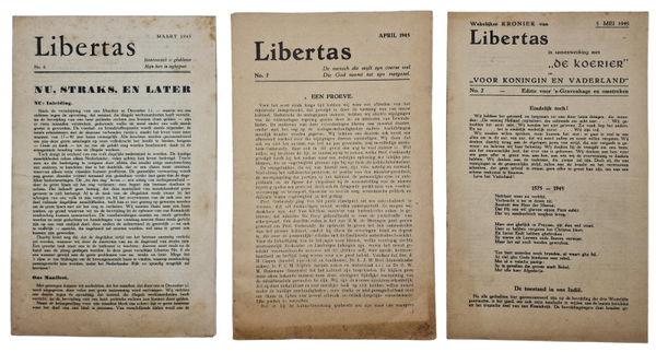 Original WW2 Dutch Resistance Newspaper - Libertas, The Hague (March to may 1945)